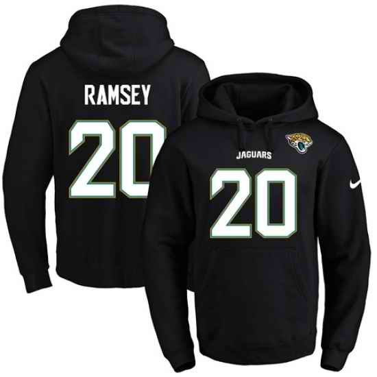 NFL Mens Nike Jacksonville Jaguars 20 Jalen Ramsey Black Name Number Pullover Hoodie